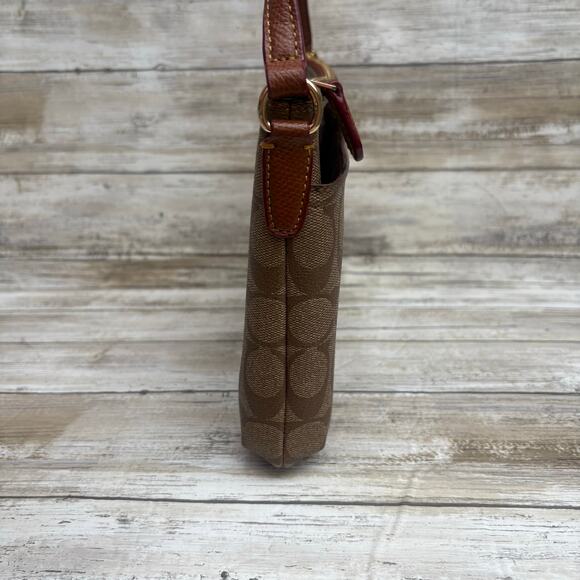 Coach Purse Signature East West Pop Crossbody Bag F52657 Brown Gold - Picture 9 of 16